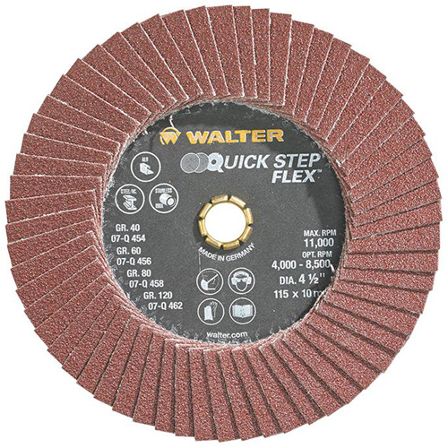 QUICK-STEP FLEX Flap Disc, 4-1/2" x Type 29, 80 Grit, Aluminum Oxide Moffatt Supply & Specialties
