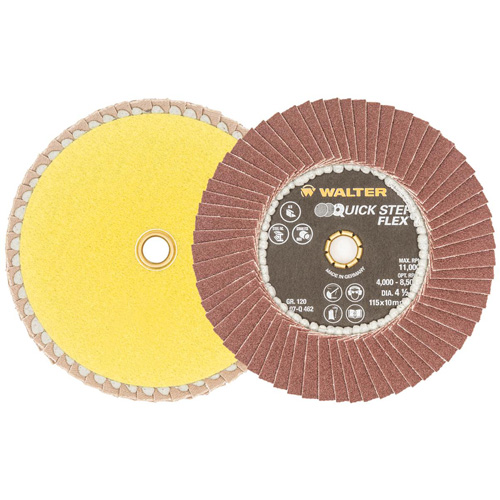 QUICK-STEP FLEX Flap Disc, 4-1/2" x Type 29, 120 Grit, Aluminum Oxide Moffatt Supply & Specialties
