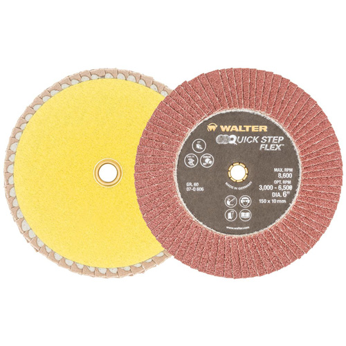 QUICK-STEP FLEX Flap Disc, 6" x Type 29, 60 Grit, Aluminum Oxide Moffatt Supply & Specialties
