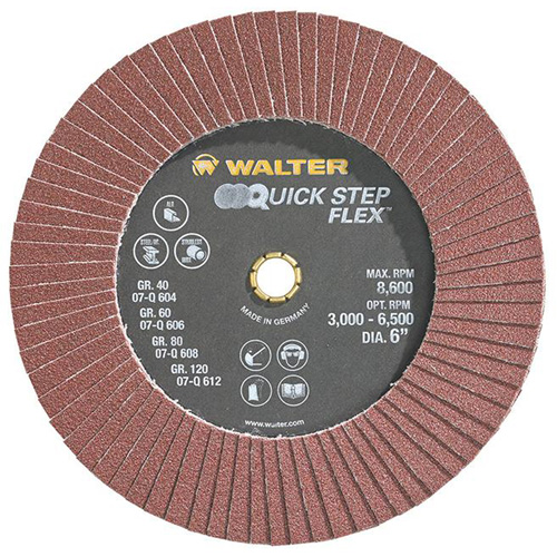 Disque &agrave; lamelles QUICK-STEP FLEX, 6" x Type 29, Grain 80, Oxyde d'aluminium Moffatt Supply & Specialties