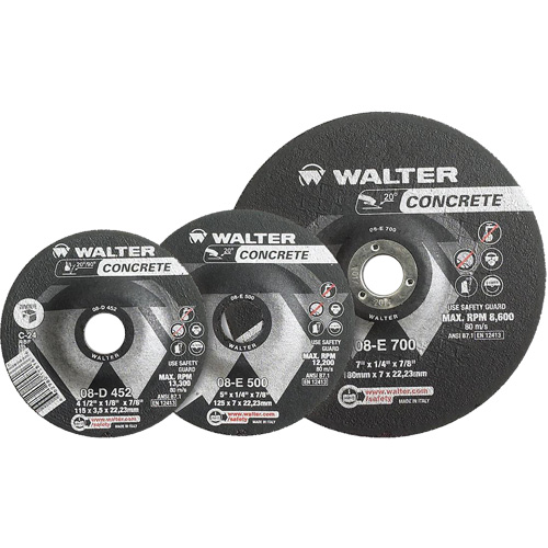 Depressed Centre Grinding Wheels - Concrete Type 27, 4-1/2" x 1/8", 7/8" Arbor, Type 27 Moffatt Supply & Specialties