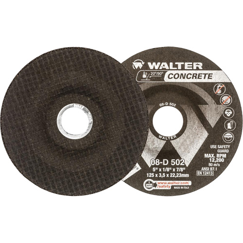 Depressed Centre Grinding Wheels - Concrete Type 27, 5" x 1/8", 7/8" Arbor, Type 27 Moffatt Supply & Specialties