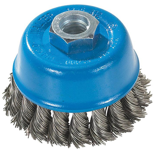 Knot-Twisted Wire Cup Brush, 3" Dia. x M14 Arbor Moffatt Supply & Specialties