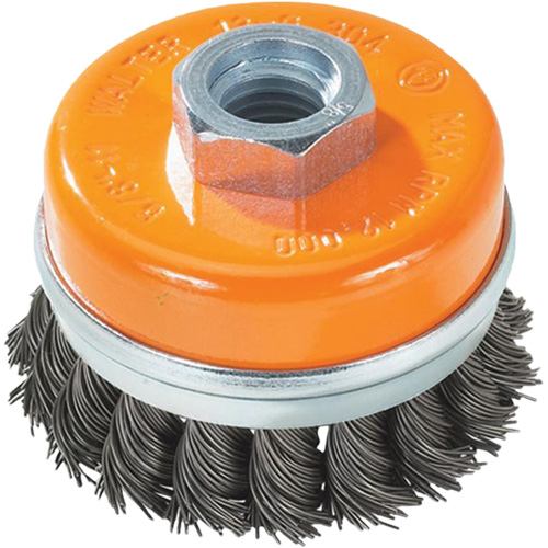 Knot-Twisted Wire Cup Brush, 5" Dia. x 5/8"-11 Arbor Moffatt Supply & Specialties