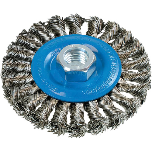 Brosse rotative &agrave; fils nou&eacute;s large, Arbre 5/8"-11, Acier Moffatt Supply & Specialties