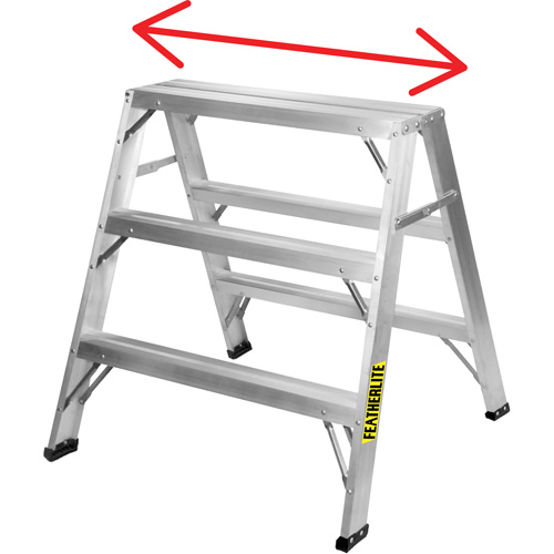 Industrial-Duty Sawhorse, 2' H x 31.9375" W x 23.50" D, 300 lbs. Capacity, Aluminum Moffatt Supply & Specialties