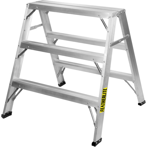Industrial-Duty Sawhorse, 3' H x 33.3125" W x 31.50" D, 300 lbs. Capacity, Aluminum Moffatt Supply & Specialties