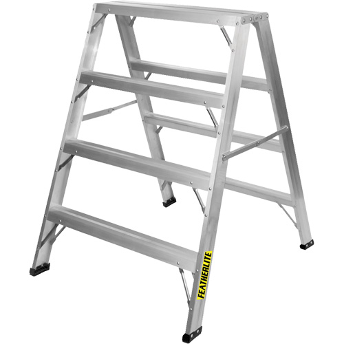 Industrial-Duty Sawhorse, 4' H x 34.6875" W x 39.50" D, 300 lbs. Capacity, Aluminum Moffatt Supply & Specialties