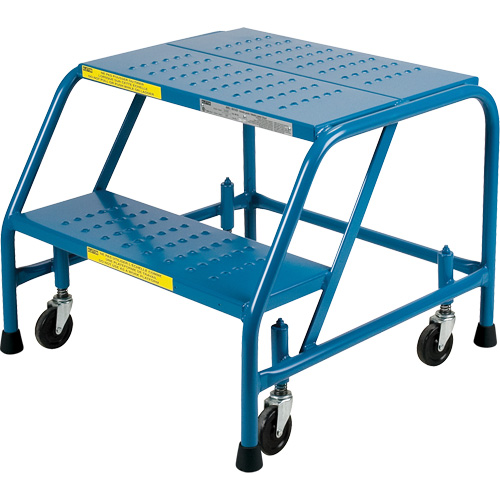 Rolling Step Ladder, 2 Steps, 18" Step Width, 19" Platform Height, Steel Moffatt Supply & Specialties