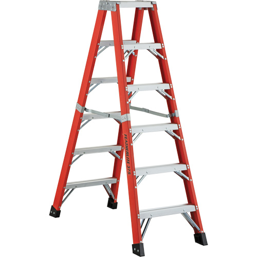 6600 AA Series Industrial Extra Heavy-Duty 2-Way Stepladders, Fibreglass, 375 lbs. Capacity, 4' Moffatt Supply & Specialties