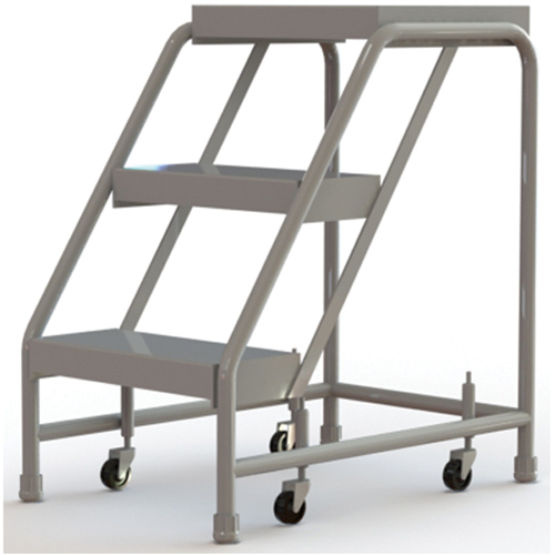 &eacute;chelles roulantes, 3 marches, Largeur de la marche 16", Hauteur de la plateforme 30", Aluminium Moffatt Supply & Specialties