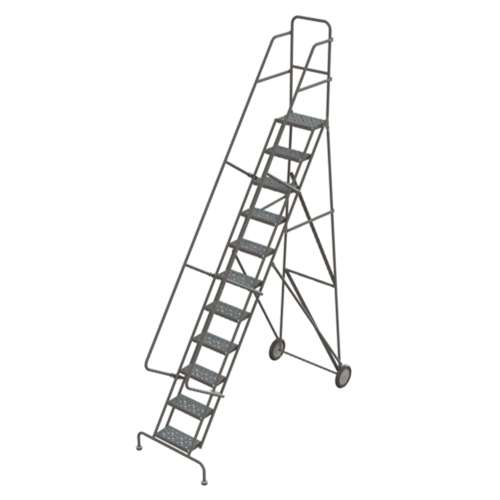 &eacute;chelles roulantes en acier, 11 marches, Largeur de la marche 16", Hauteur de la plateforme 110", Acier Moffatt Supply & Specialties