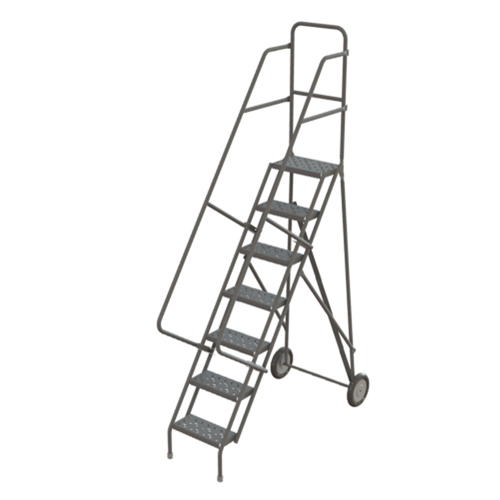 Rolling Ladder, 7 Steps, Serrated, 70" High Moffatt Supply & Specialties