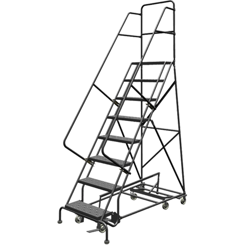&eacute;chelles roulantes multidirectionnelles, 8 marches, Largeur de la marche 24", Hauteur de la plateforme 80", Acier Moffatt Supply & Specialties