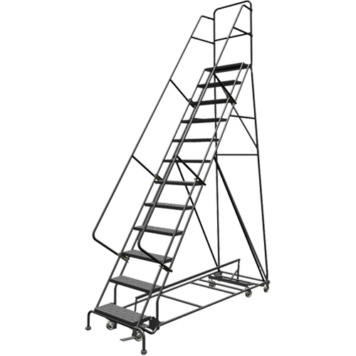 &eacute;chelles roulantes multidirectionnelles, 12 marches, Largeur de la marche 24", Hauteur de la plateforme 120", Acier Moffatt Supply & Specialties