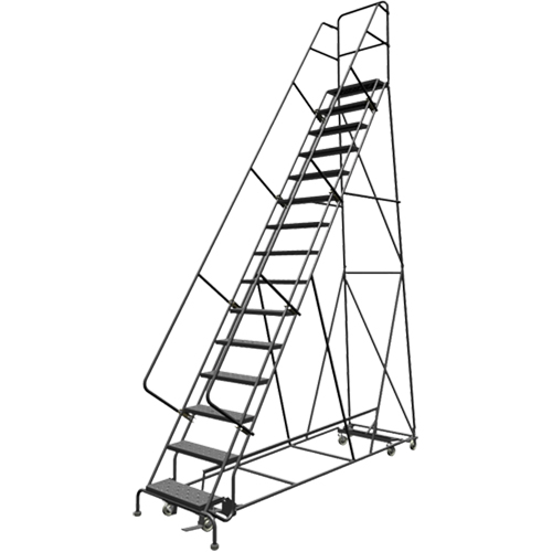 All Directional Rolling Ladder, 15 Steps, 24" Step Width, 150" Platform Height, Steel Moffatt Supply & Specialties