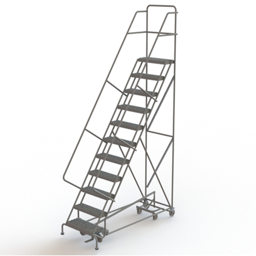 &eacute;chelles roulantes multidirectionnelles, 11 marches, Largeur de la marche 24", Hauteur de la plateforme 110", Acier Moffatt Supply & Specialties
