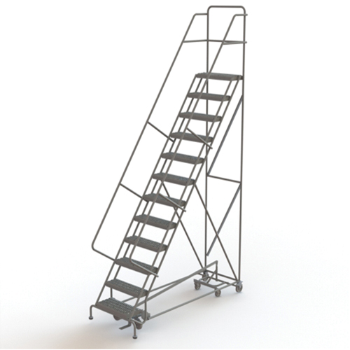 All Directional Rolling Ladder, 12 Steps, 24" Step Width, 120" Platform Height, Steel Moffatt Supply & Specialties