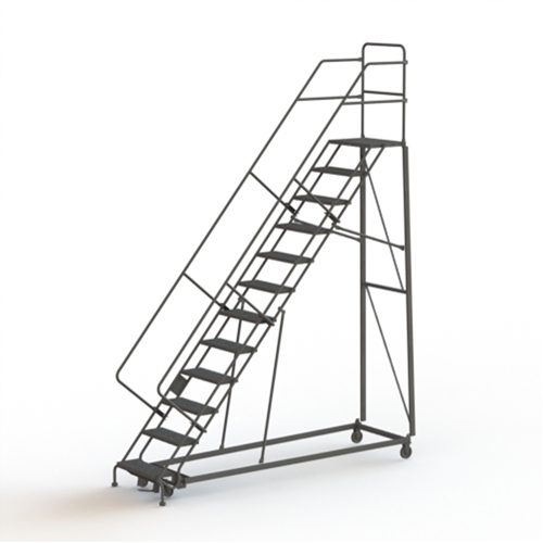 &eacute;chelles robustes en angle de s&eacute;curit&eacute;, 12 marches, Stri&eacute;, Inclinaison 50°, Hauteur 120" Moffatt Supply & Specialties