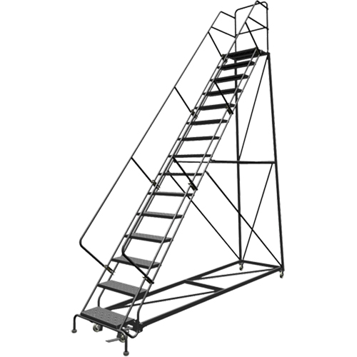 &eacute;chelles en angle de s&eacute;curit&eacute;, 15 marches, Perfor&eacute;, Inclinaison 50°, Hauteur 150" Moffatt Supply & Specialties