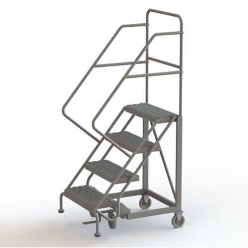 Safety Slope Rolling Ladder, 4 Steps, Serrated, 50° Incline, 40" High Moffatt Supply & Specialties