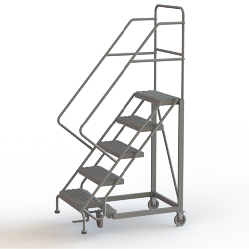 Safety Slope Rolling Ladder, 5 Steps, Serrated, 50° Incline, 50" High Moffatt Supply & Specialties