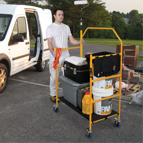 nsemble d'&eacute;chafaudage &agrave; montant de s&eacute;curit&eacute; & tablette pour outils de 4' Jobsite Series, Cadre Acier, 49-1/2" p x 57-3/4" h Moffatt Supply & Specialties