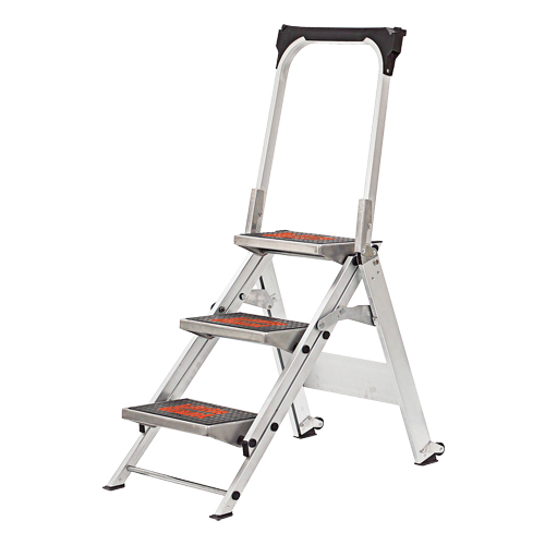 Safety Stepladder with Bar & Tray, 2.2', Aluminum, 300 lbs. Capacity, Type 1A Moffatt Supply & Specialties