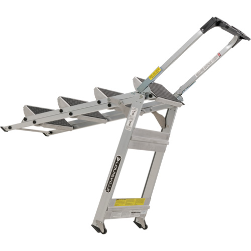 Tilt & Roll Step Stool Ladder, 4 Steps, 44.25" x 22.13" x 59" High Moffatt Supply & Specialties