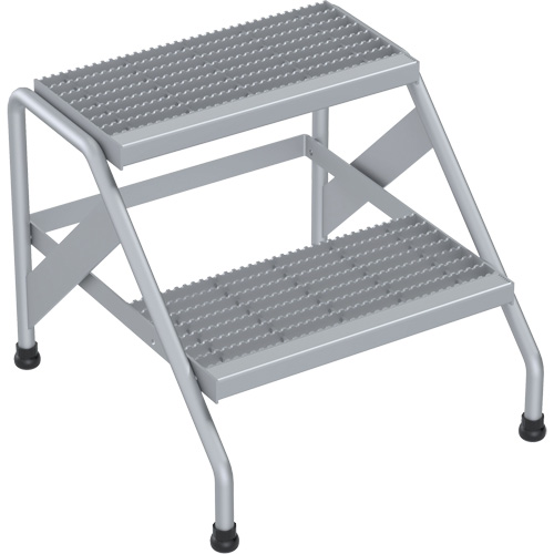 Aluminum Step Stand, 2 Step(s), 22-13/16" W x 24-9/16" L x 20" H, 500 lbs. Capacity Moffatt Supply & Specialties