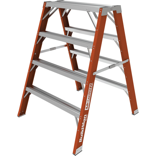 Escabeau chevalet &eacute;tabli Buildman, 4' ha x 36,25" la x 40,5" pr, Capacit&eacute; de 300 lb, Fibre de verre Moffatt Supply & Specialties