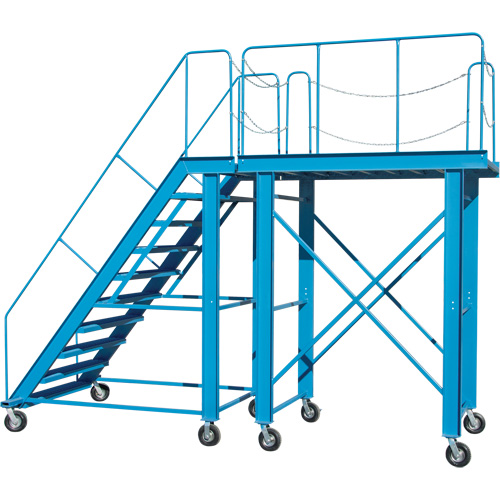 Snow Ladder, Steel, 10 Steps, 99" H, 85-1/2" D, 48" Step, Serrated Moffatt Supply & Specialties