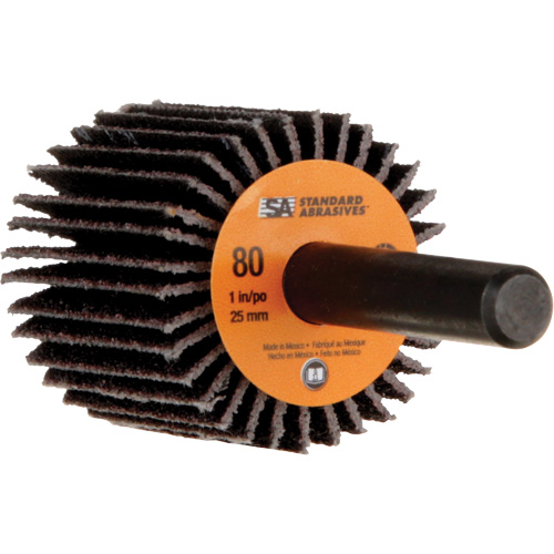 Meule &agrave; lamelles Standard Abrasives, Oxyde d'aluminium, Grain 80, 1" x 1" x 1/4" Moffatt Supply & Specialties