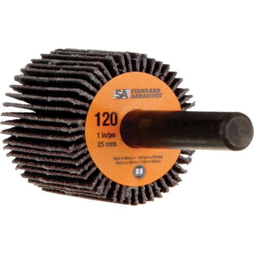 Meule &agrave; lamelles Standard Abrasives, Oxyde d'aluminium, Grain 120, 1" x 1" x 1/4" Moffatt Supply & Specialties