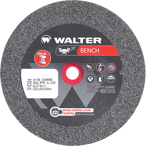 Bench Grinding Wheels, 6" x 3/4", 1" Arbor, 1 Moffatt Supply & Specialties