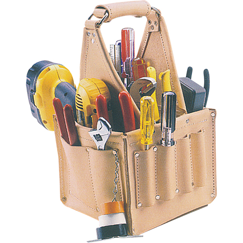 Electrical & Maintenance Tool Pouches, Leather, 17 Pockets, Beige Moffatt Supply & Specialties