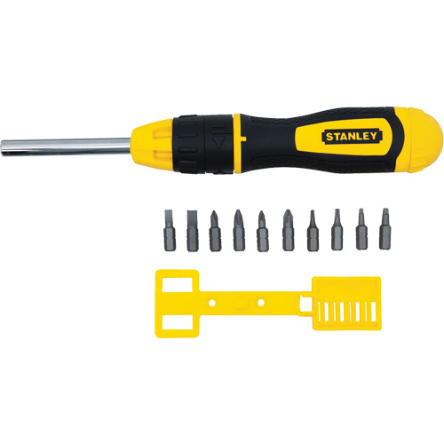 Multi-Bit Ratchet Screwdriver with 10 Bits, Cushion Grip Handle Moffatt Supply & Specialties