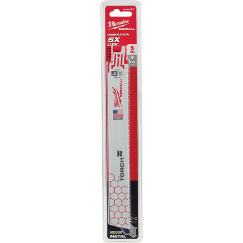 The Torch Sawzall&reg; Blades, Bi-Metal, 14 TPI, 9" L x 1" W Moffatt Supply & Specialties