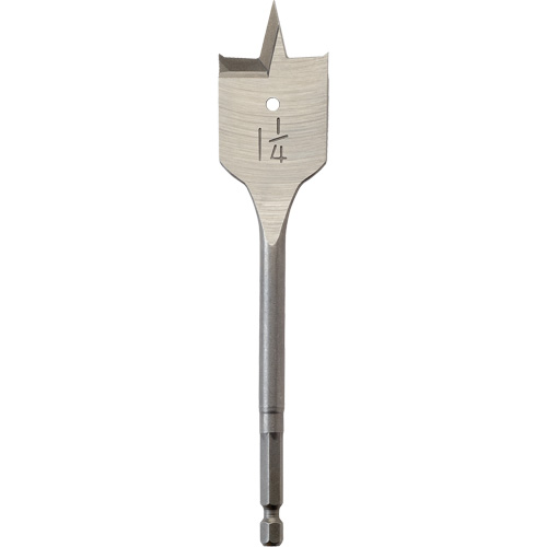 Flat Boring Bit, 1-1/4" Diameter, 1/4" Hex Shank, 6" Length Moffatt Supply & Specialties