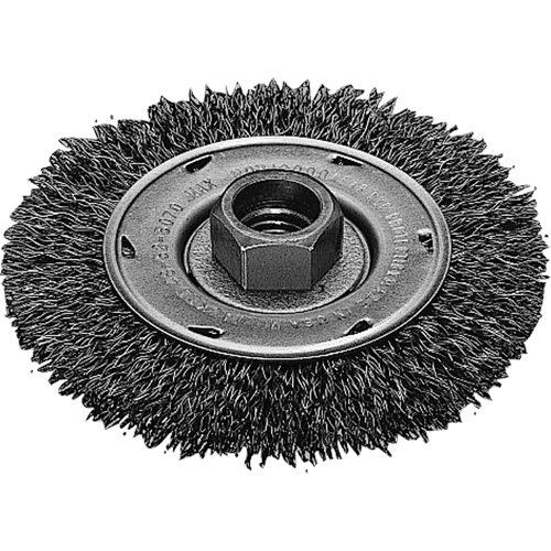Disque m&eacute;tallique &agrave; fils torsad&eacute;s, Dia. 4", Fils 0,02", Arbre 5/8"-11, Acier inoxydable Moffatt Supply & Specialties