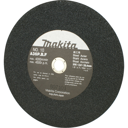 Abrasive Wheel for Cut Off Saws & Angle Cutters, 12" x 7/64", 1" Arbor, 4500 RPM Moffatt Supply & Specialties