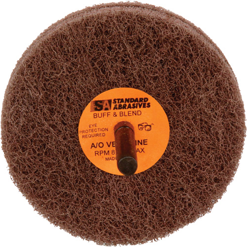 Standard Abrasives 2-Ply Buff & Blend Wheel, 3" Dia. x 2" W, 1/4" Arbor, Aluminum Oxide Moffatt Supply & Specialties