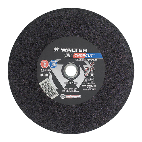 Meule &agrave; tronçonner pour scie de d&eacute;coupage Chopcut, 12" x 3/32", Arbre de 1", Type 1, Oxyde d'aluminium, 5200 Tr/min Moffatt Supply & Specialties