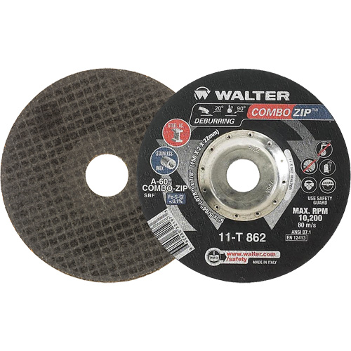 Right Angle Grinder Reinforced Cut-Off Wheels - Combo Zip, 6" x 5/64", 7/8" Arbor, Type 27 Moffatt Supply & Specialties