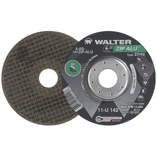 Zip Alu Cut-Off Wheel, 5" x 3/64", 7/8" Arbor, Type 27, Aluminum Oxide, 12200 RPM Moffatt Supply & Specialties