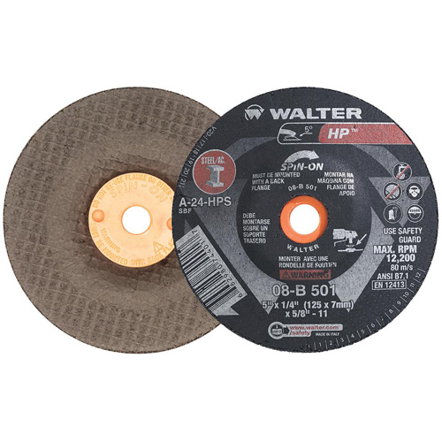Meule HP vissable, 5" x 1/4", Arbre 5/8"-11, Type 28S Moffatt Supply & Specialties