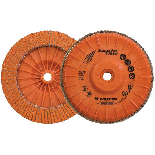Enduro-Flex Turbo Flap Disc, 6" x 5/8"-11, Type 27S, 36/60 Grit, Ceramic Moffatt Supply & Specialties