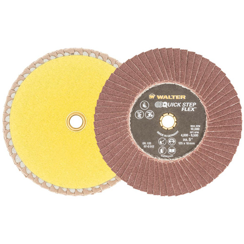 QUICK-STEP FLEX Flap Disc, 5" x Type 29, 120 Grit, Aluminum Oxide Moffatt Supply & Specialties