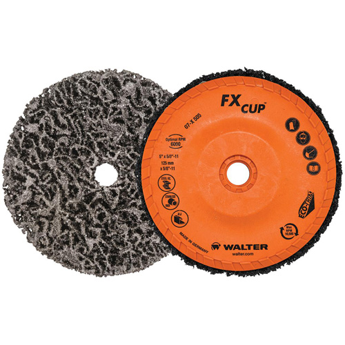FX Cleaning Cup Disc, 5" Dia., Aluminum Oxide Moffatt Supply & Specialties