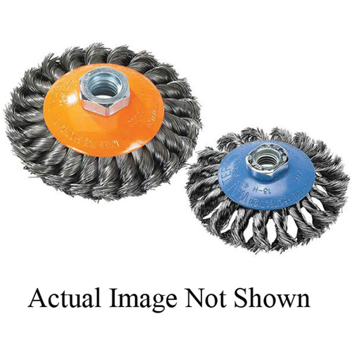 Knot-Twisted Wire Saucer Cup Brush, 6" Dia. x 5/8"-11 Arbor Moffatt Supply & Specialties